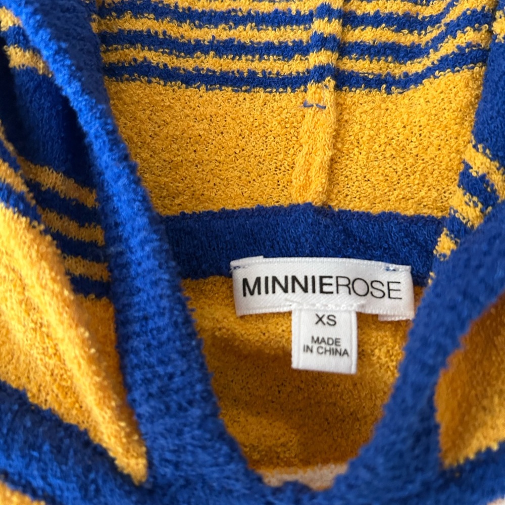 Minnie Rose Vibrant Blue and Gold Striped Knit